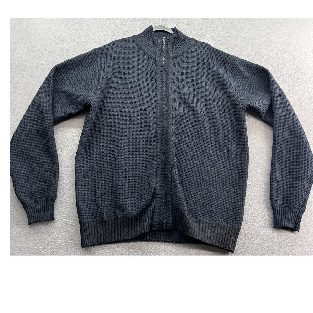Stillwater Supply Co Sweater Men's 2XL Navy Waffle Knit Fleece Lined Full Zip